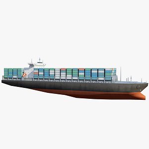 Low Poly Container Ship