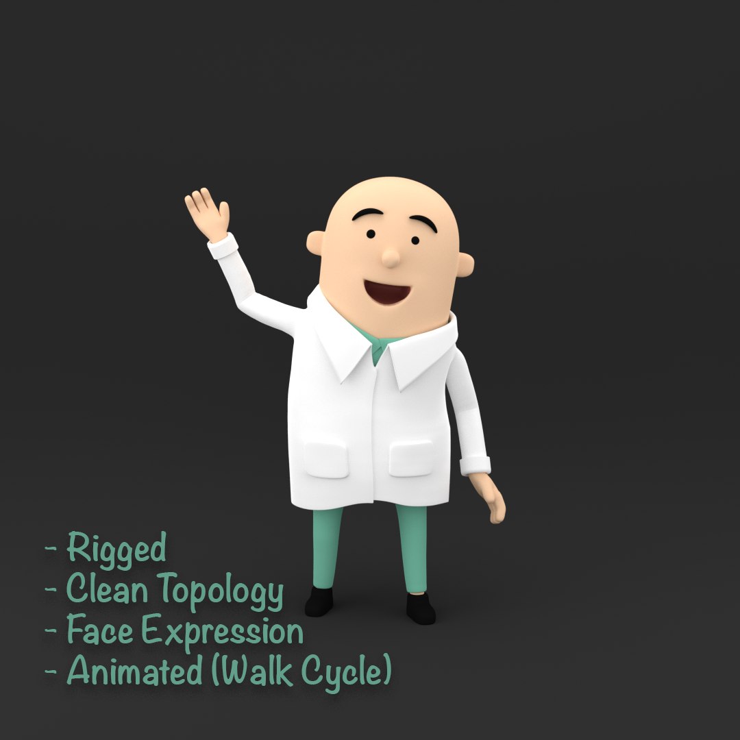 3D Doctor Character Rigged Model - TurboSquid 1615287