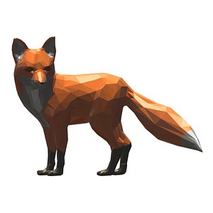 Red fox - low poly 3D model