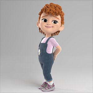 Alleia 3d Cartoon girl rigged