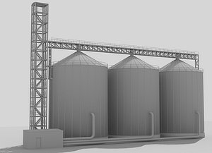3d model of industrial silos 2
