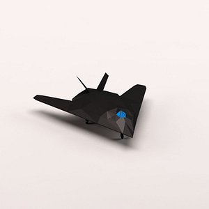 Cartoon low poly F 117 stealthy bomber