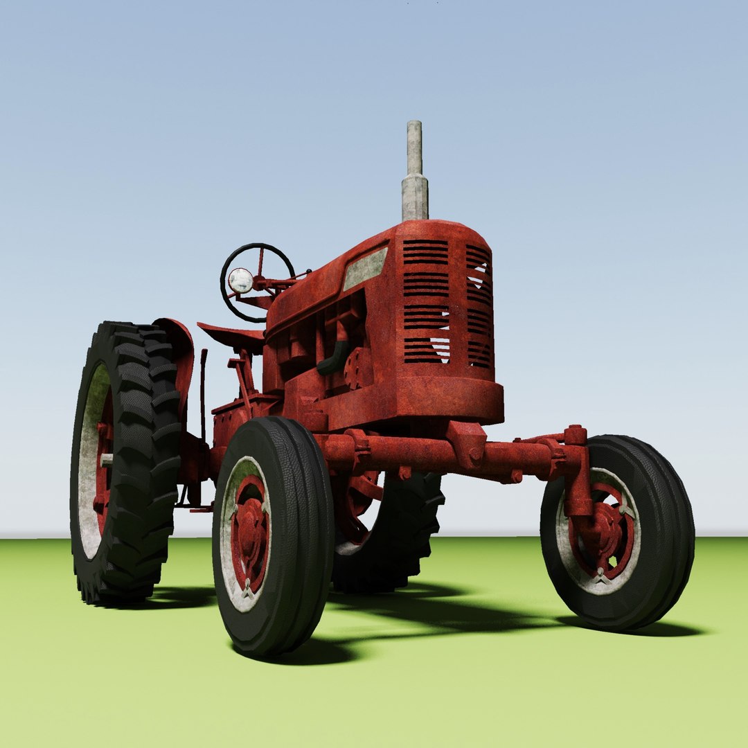 Rusty Old Tractor 3d Model