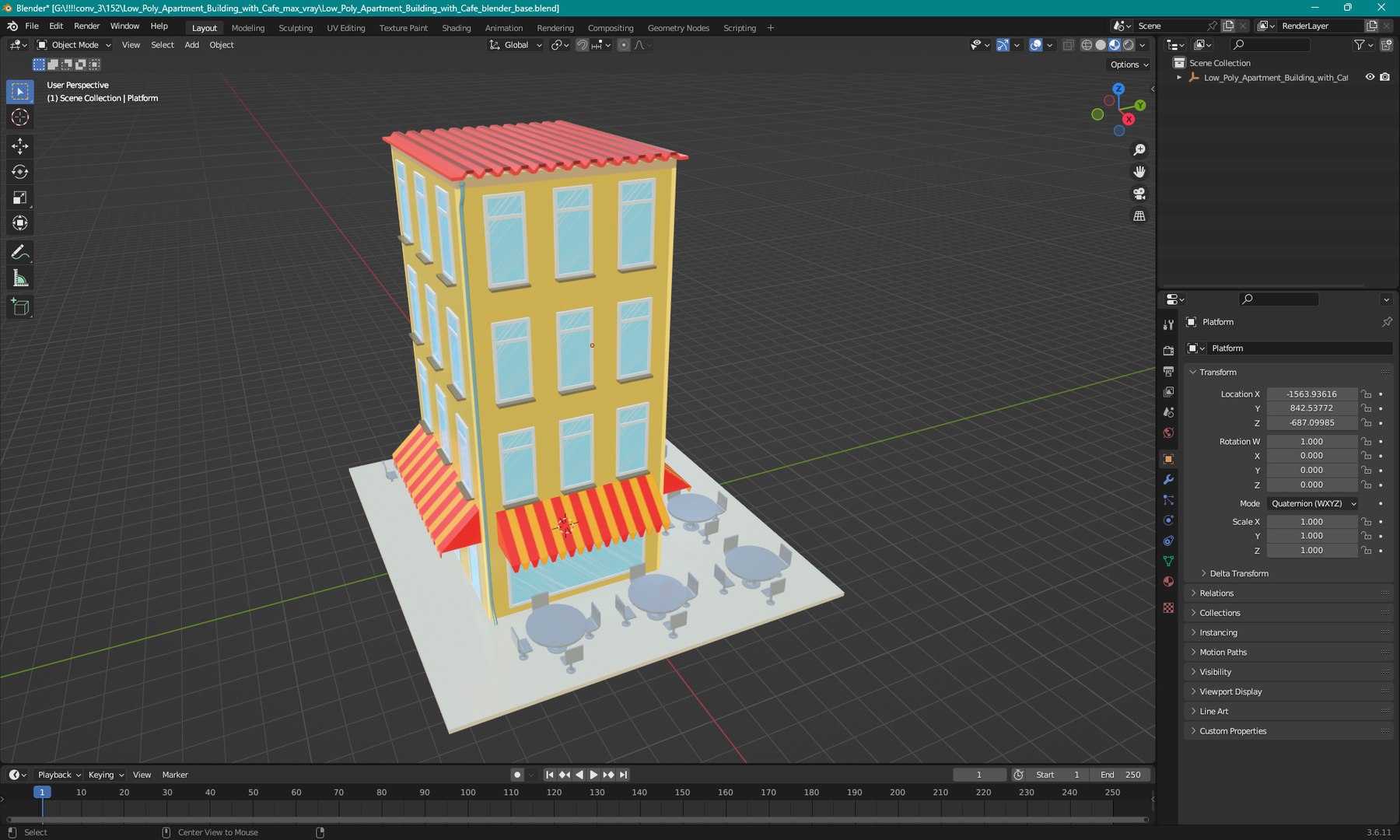 Low Poly Apartment Building with Cafe 3D model https://p.turbosquid.com/ts-thumb/5s/WFBVjE/VE/low_poly_apartment_building_with_cafe_1003/jpg/1749202575/1920x1080/fit_q87/4751881923b8ff61eb9dae19a5adf4b03229ad6f/low_poly_apartment_building_with_cafe_1003.jpg