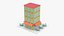 Low Poly Apartment Building with Cafe 3D model