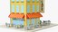 Low Poly Apartment Building with Cafe
