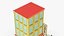 Low Poly Apartment Building with Cafe
