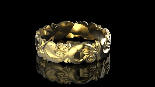 3D flower pattern ring model