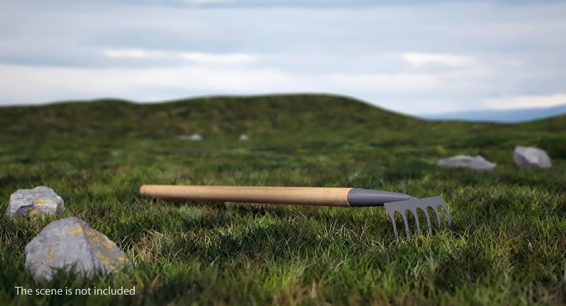 Small Garden Rake Generic 3D Model 3D model preview