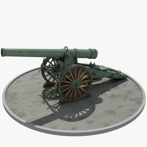 world war cannon 3D model