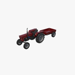 Tractor with trailer 3D model