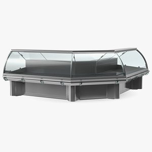 bend glass meat display 3D