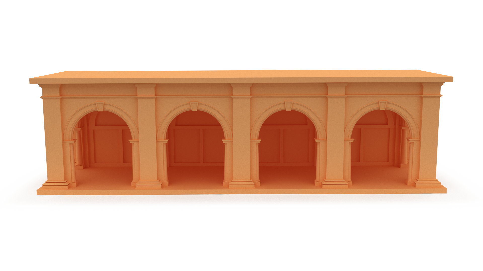 3D Building Front - 4 Arch Sections 008 - TurboSquid 2029831