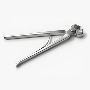 3D Hoof Nippers with Curved Blades Silver model