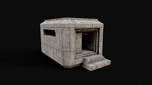 3D Military Concrete Bunker Base 2