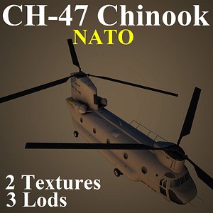 3d ch-47 chinook nat helicopter model