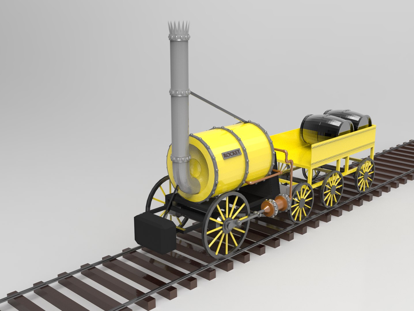Rocket Locomotive 3D Model TurboSquid 1831876
