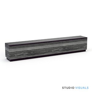 3d model of industrial wooden bench