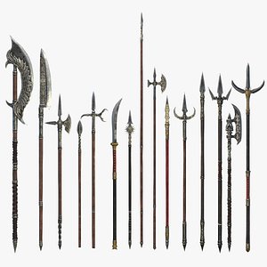 Fantasy Spear RPG Bardiche Glaive Halberd Javelin Lucern Hammer Naginata Partisan Pike PoleAxe Qiang Ranseur Spear Spetum Voulge Yari Collection