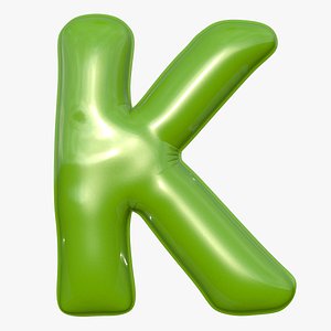 foil balloon letter k 3D model