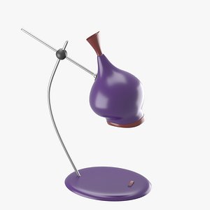 3d model table lamp purple red