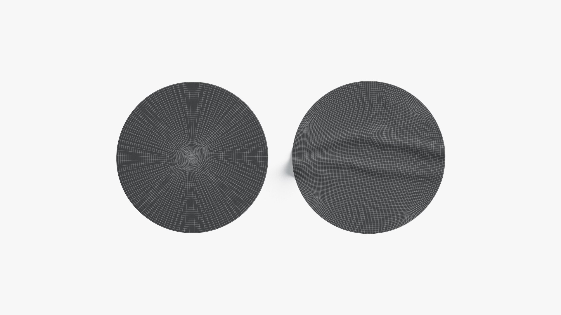 Two White Round Stickers - sleek and wrinkly sticky tag 3D https://p.turbosquid.com/ts-thumb/5t/nUwdGl/fq/wireframe02/jpg/1658335549/1920x1080/fit_q87/9a66ee909bd30777227a38186361db393a17125b/wireframe02.jpg
