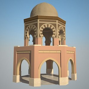 3d model islamic octagonal building