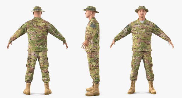 Army soldier t-pose fur 3D model - TurboSquid 1414108