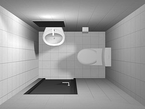 3D model Unit toilet 25O20