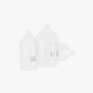 tooled neck bottles 3 3D