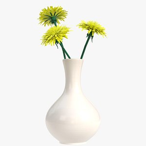 dandelion flowers vase 3D model