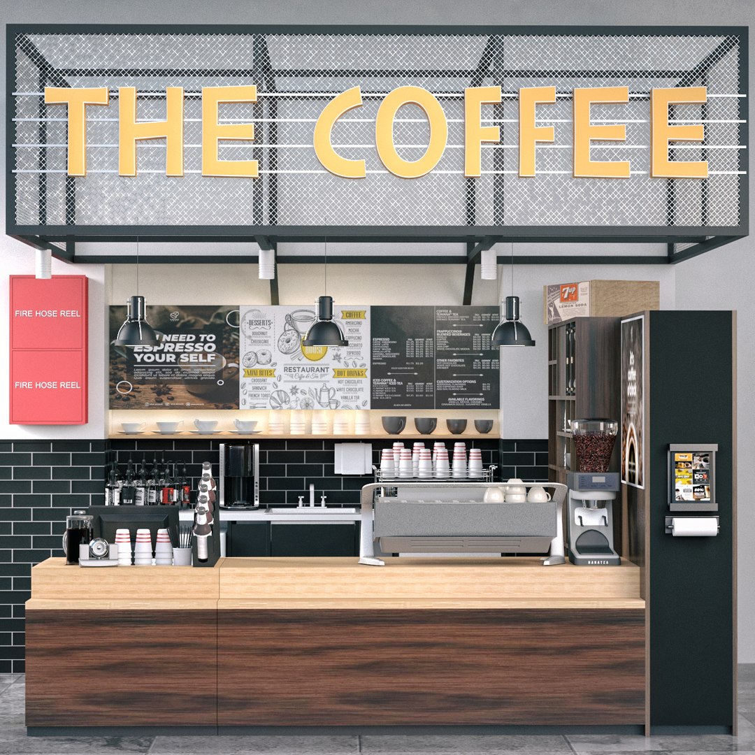 3D Model Coffee Shop 1 - TurboSquid 1876961