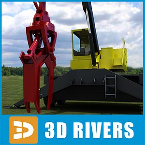 3d knuckleboom loader industrial vehicles model