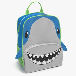 Shark Themed Kids Backpack 3D model