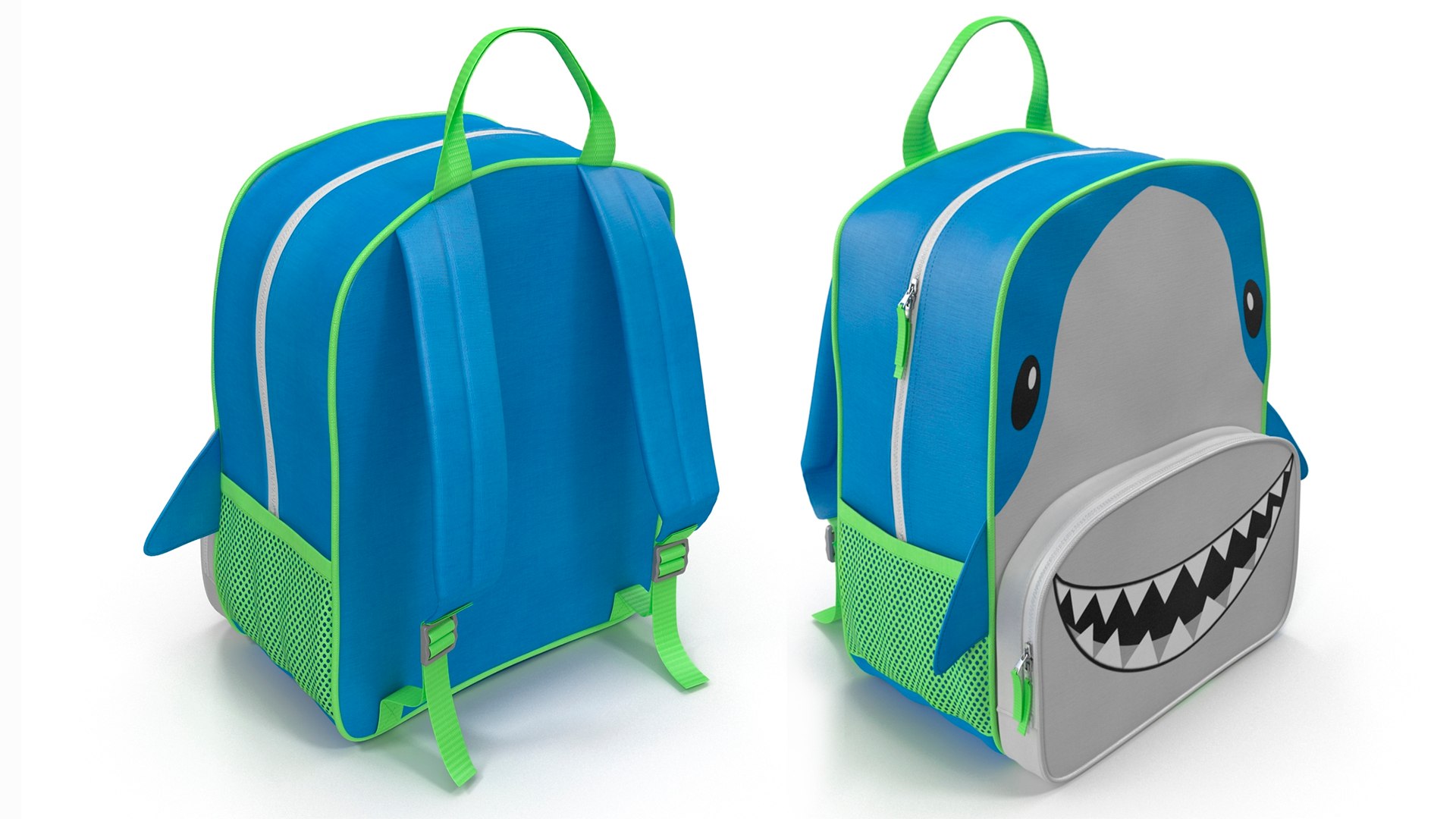 3D Shark Kids Backpack – Black main image 1