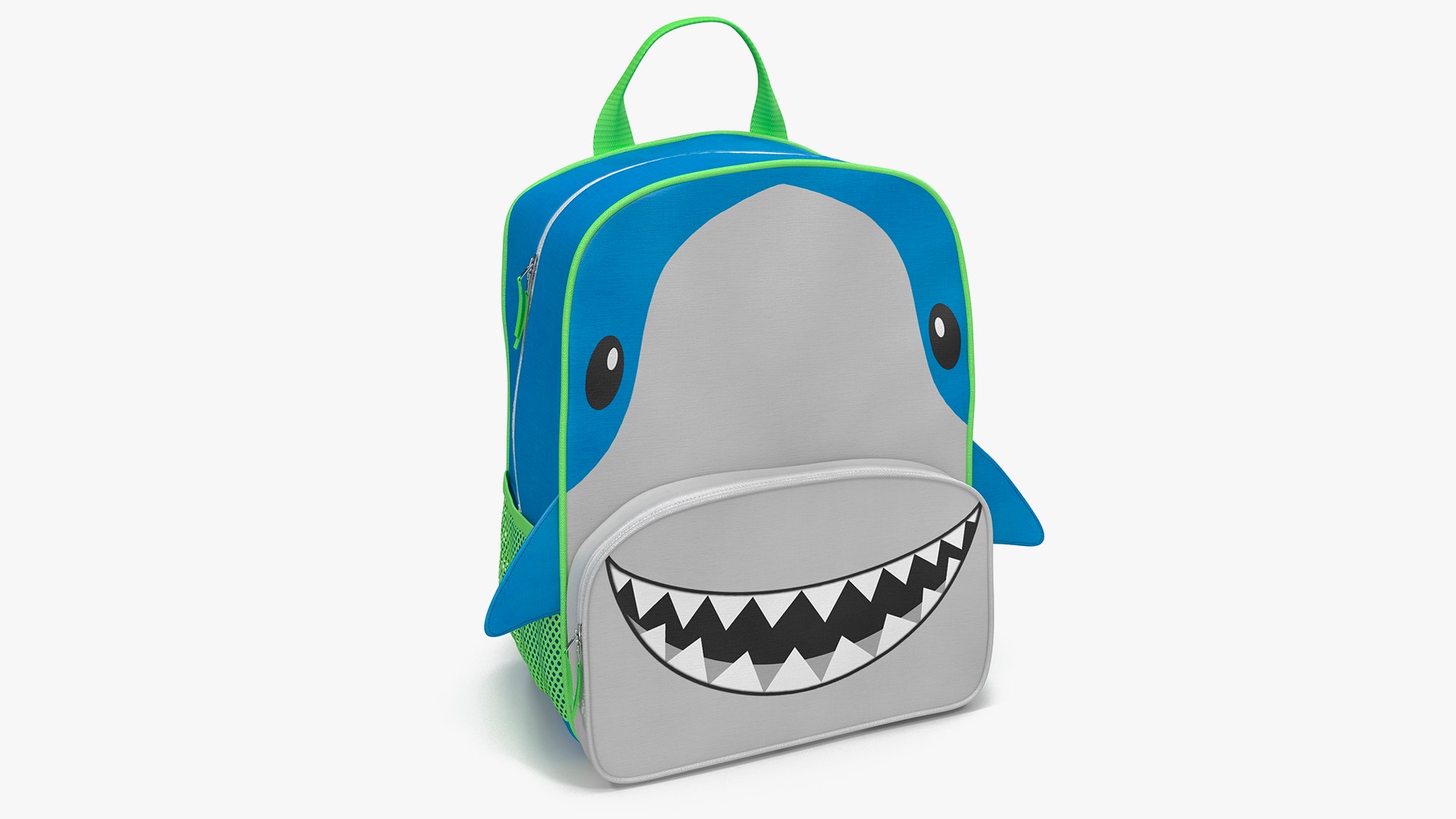 Shark Themed Kids Backpack 3D model preview