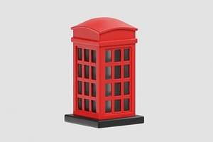British Red Telephone Box telephone booth model