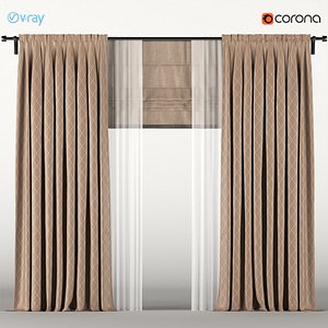3D blind tulle brown