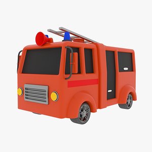 cartoon fire truck 3D