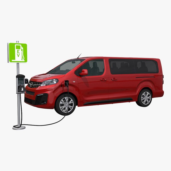 Opel Zafira-e and Charging point 3D model