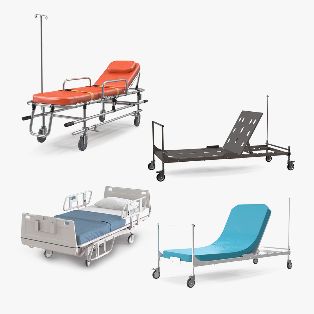 Hospital Beds Collection 2 3D model preview