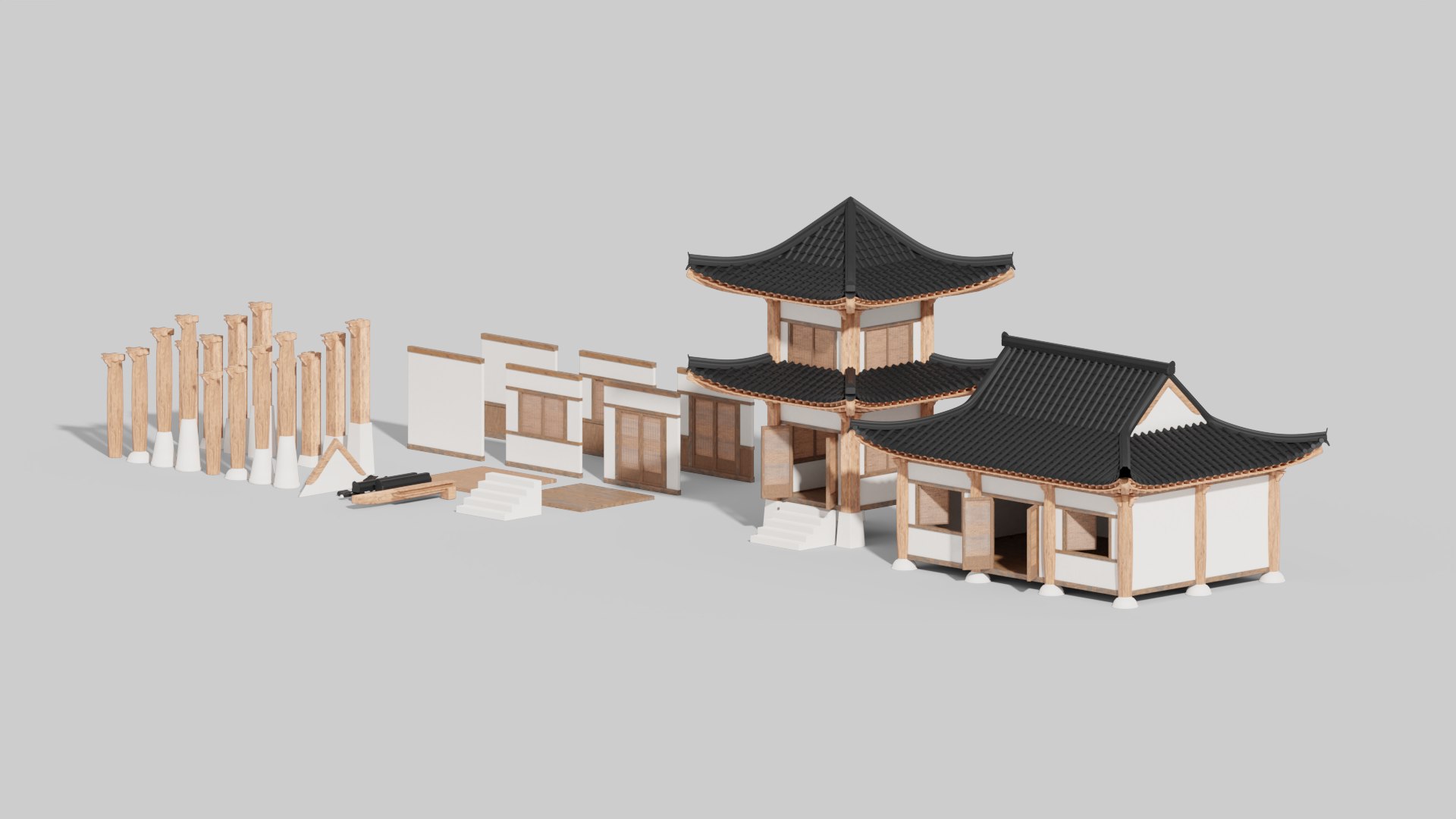 Procedual Hanok Builder For BLENDER 3D Model - TurboSquid 2022200