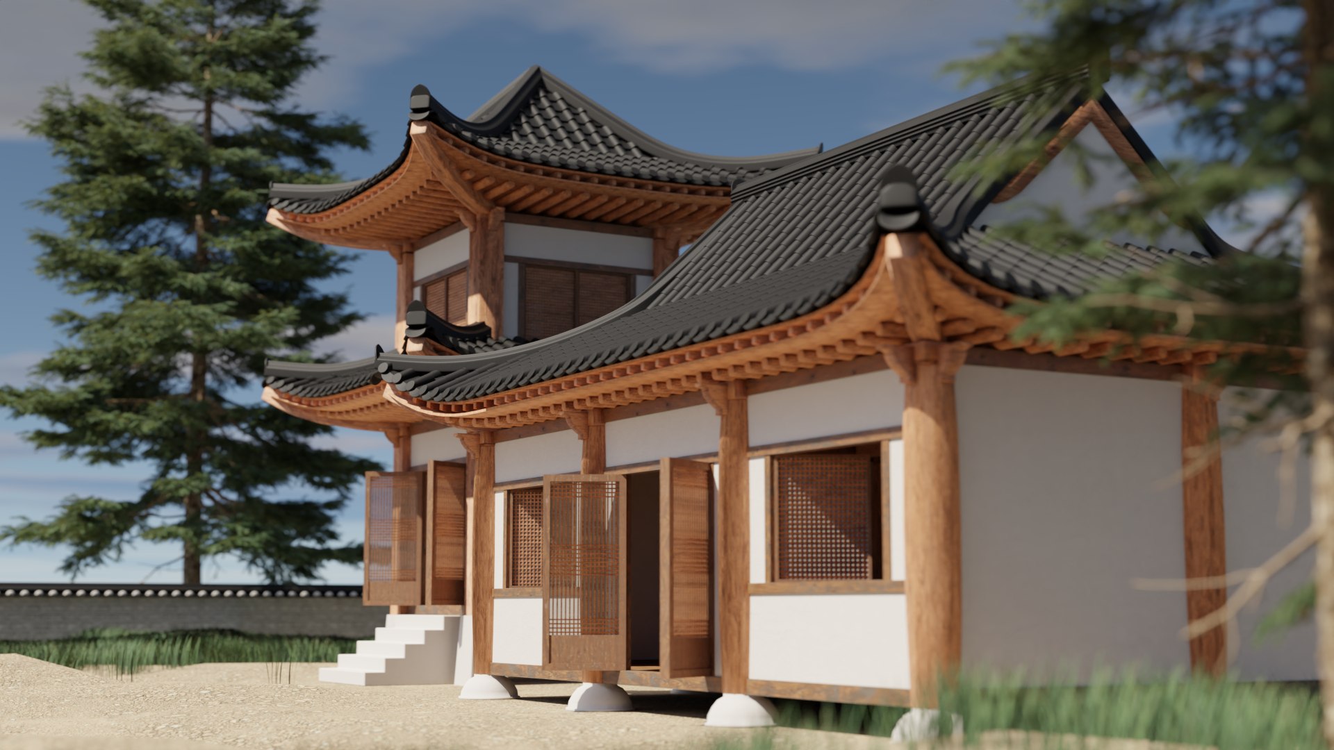 Procedual Hanok Builder For BLENDER 3D Model - TurboSquid 2022200