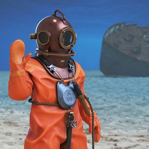 Vintage Maritime Diving Suit Rigged