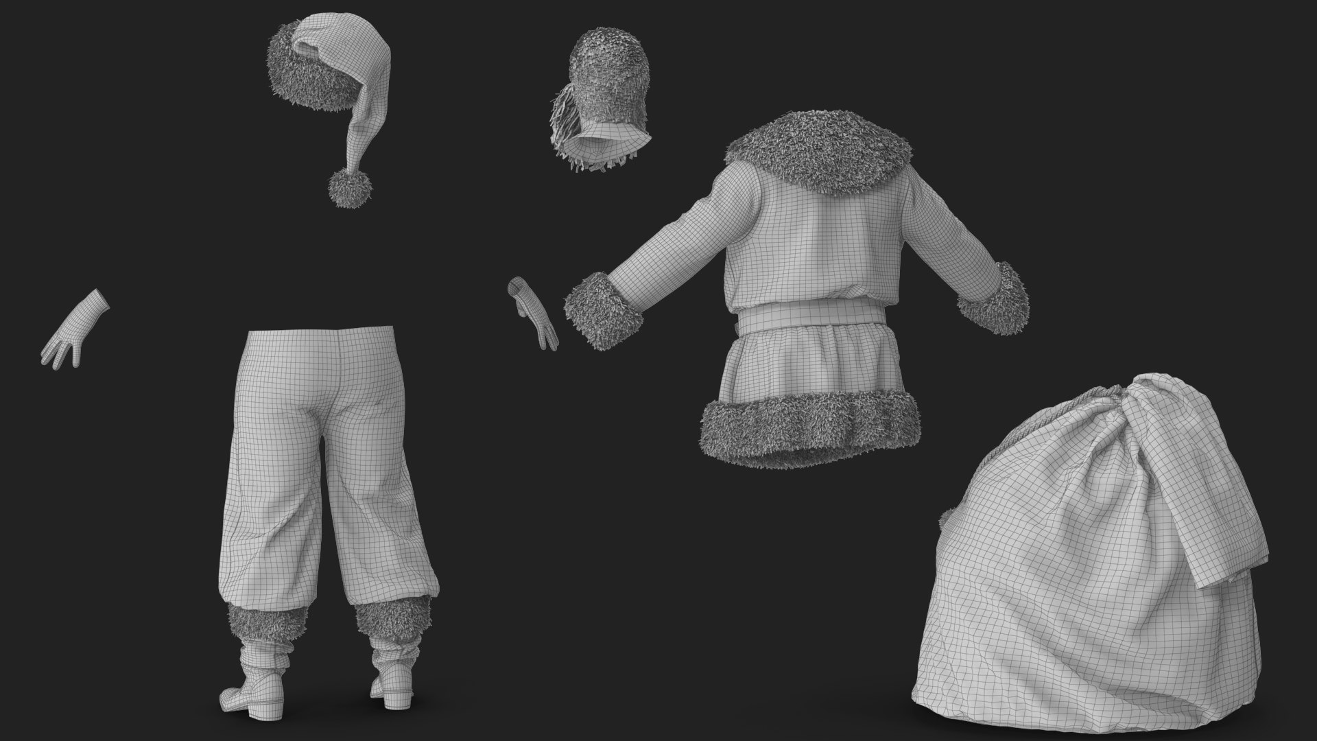 Santa Claus with a Bag 3D model https://p.turbosquid.com/ts-thumb/5u/iDLavM/8j/wireframe_07/jpg/1711532338/1920x1080/fit_q87/532581c1c3309663c694c66e39aecd4577d93470/wireframe_07.jpg