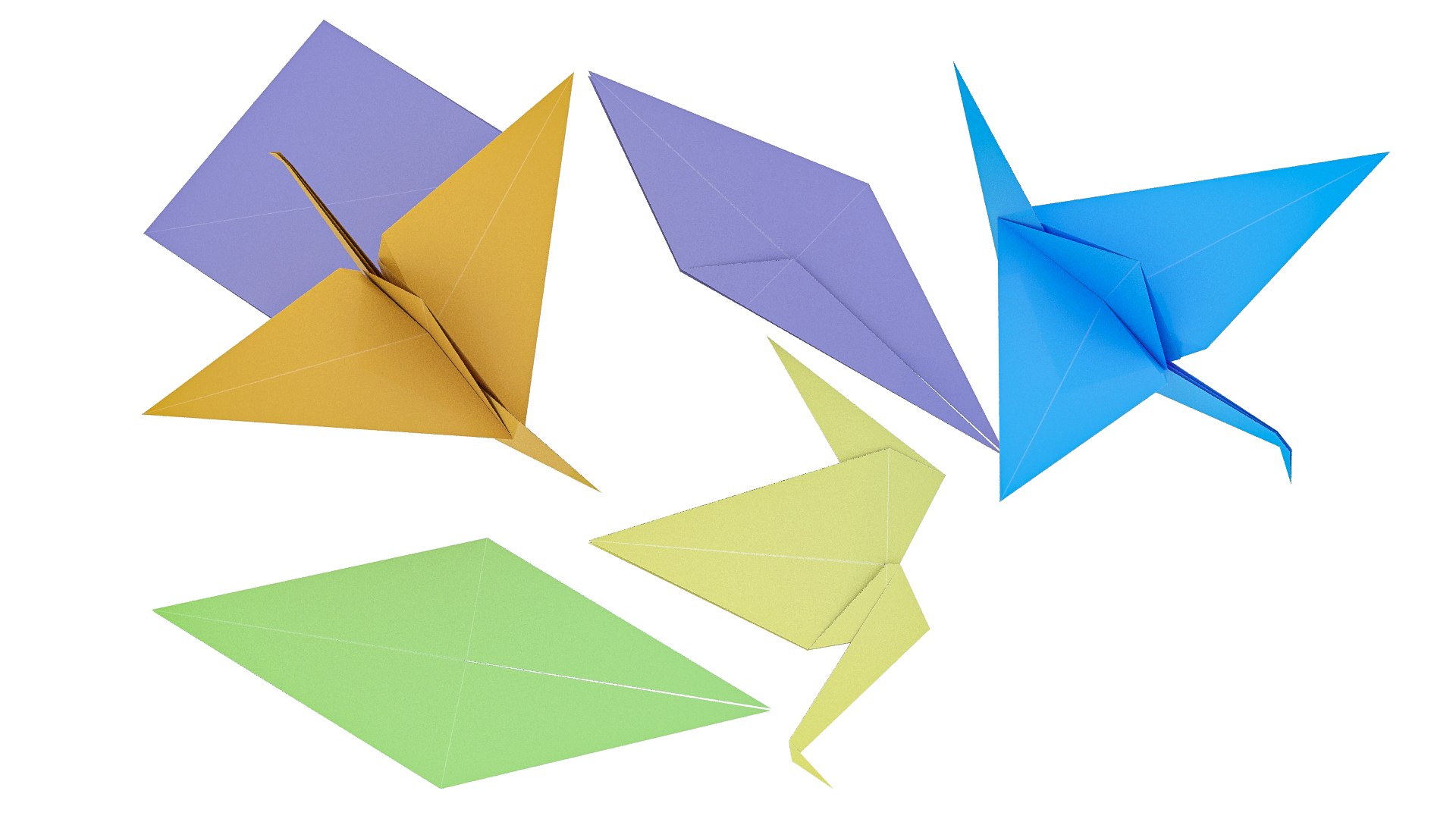 Origami crane 3D model - TurboSquid 1672542