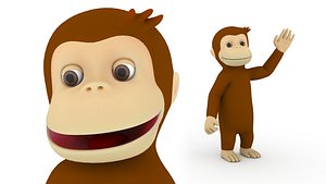 Cartoon Monkey Character Rigged