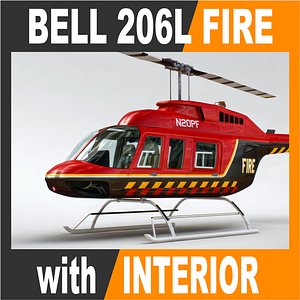 bell 206l helicopter interior c4d