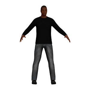african american rigged 3D model