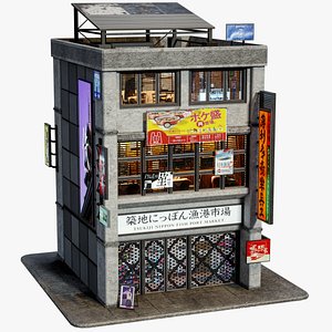 Modern Japan Building 04 - Restaurant PBR